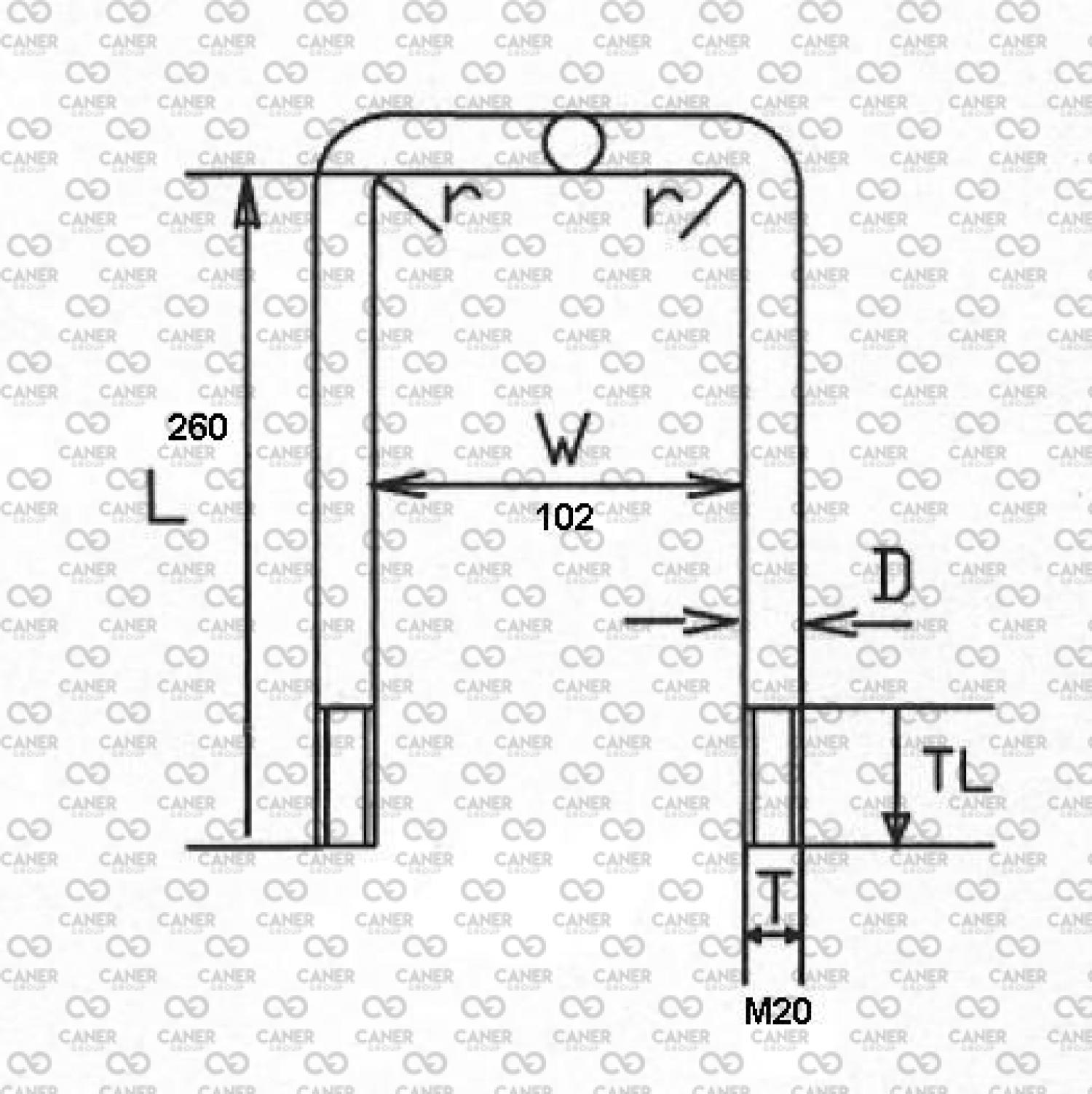 VOLVO N-12 ÖN BAĞLANTI 20MM 26 CM -;20442789; 1590941; ; 